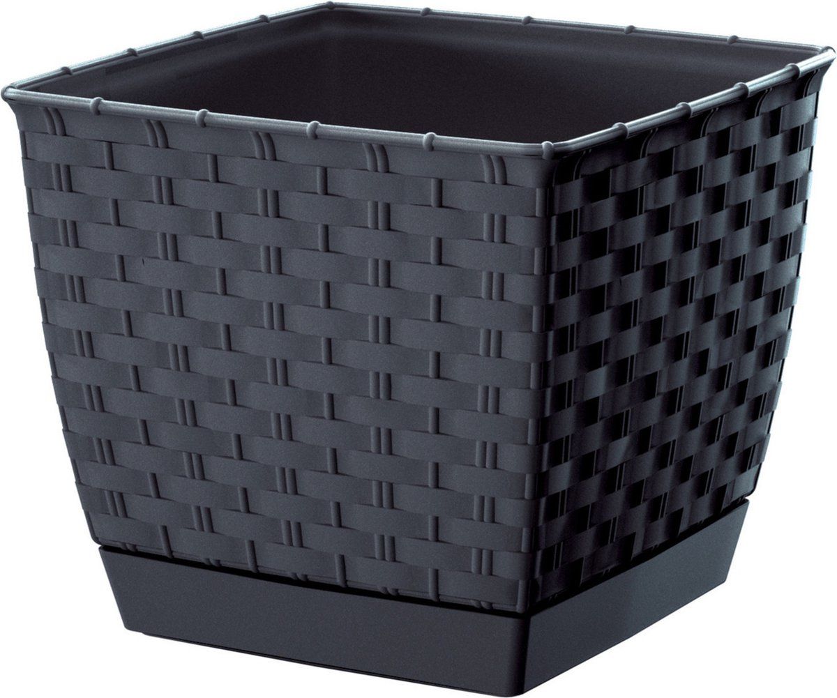 Prosperplast Rotan Plantenpot - 25x25cm - Antraciet Grijs
