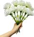 Fleurs artificielles Œillet - 10 tiges 28 cm - Fleurs artificielles résistantes aux UV - Couleurs vives - Pour l'extérieur