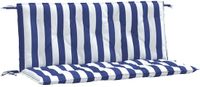 vidaXL Tuinbankkussens 2 stuks gestreept 120x50x7 cm stof wit en blauw