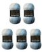Moonlight Wollbiene Moonlight Glitter Batik Simli Metallic Gradient Wol voor Breien en Haken - 5 x 100 g (500g) - 20% Turkse wol (5500 Blauw Wit)