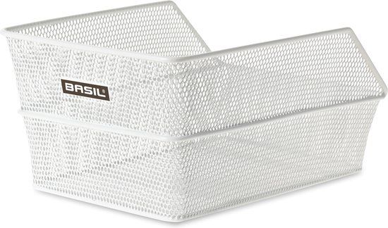 Basil Cento S Bicycle Basket - Rear - Steel - White - Small