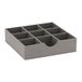 Household Essentials 728-1 Diepe 9 Sectie Lade Organizer Box voor Opslag 12" x 3.15" | Grijs, Stof