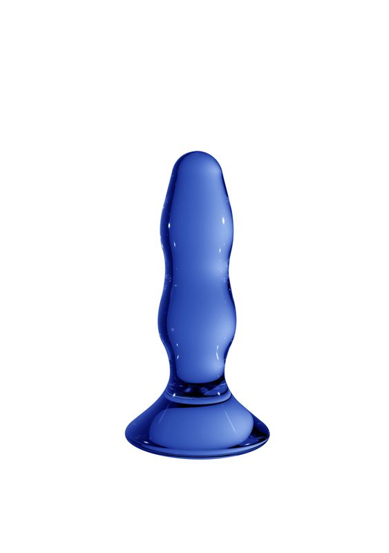 Shots Media Pleaser glazen buttplug - blauw