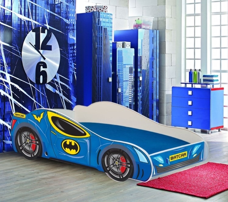 Viking Choice Autobed - Kinderbed - 160x80cm - met matras - blauw - met led verlichting