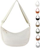 Ibenzoa® Corduroy Crossbody Schoudertas Wit