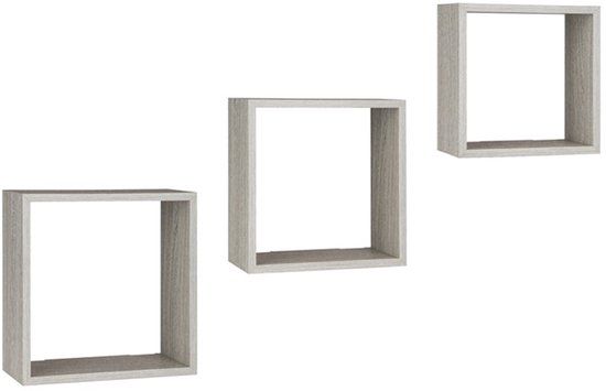 Practo Home 3-delige grijze houten wandbeugels