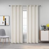 Miracle Home Gardenia 2-delige gordijnen met oogjes 300 cm (B) x 260 cm (H) natuurlijke kleuren