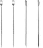 Merkloos Stylet à latte art en acier inoxydable - Accessoires pour machines à cappuccino et expresso, outil à latte art, set de 4 pièces