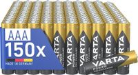 VARTA Batterijen AAA, grootverpakking, 150 stuks, Power on Demand, alkaline | LR03 1,5 V, Made in Germany, tot 10 jaar houdbaar, voor computeraccessoires, smarthome-apparaten of afstandsbediening