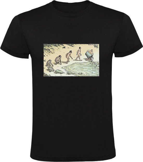 Evolutie theorie Heren T-shirt - Zwart - Maat S