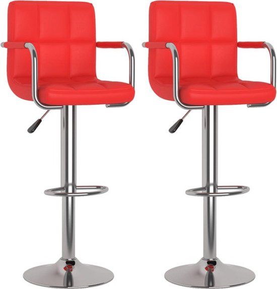vidaXL Barstoelen 2 stuks Kunstleer Rood
