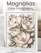 Magnolias Cross Stitch Pattern: A Full Coverage Botanical Floral for Immersive Stitching with Colour and Mono Charts, 14-Brand Thread Conversion and Beginner Instructions
