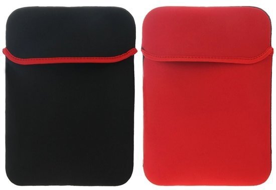 Mac-cover.nl 11.6 inch soft sleeve - Zwart / Rood