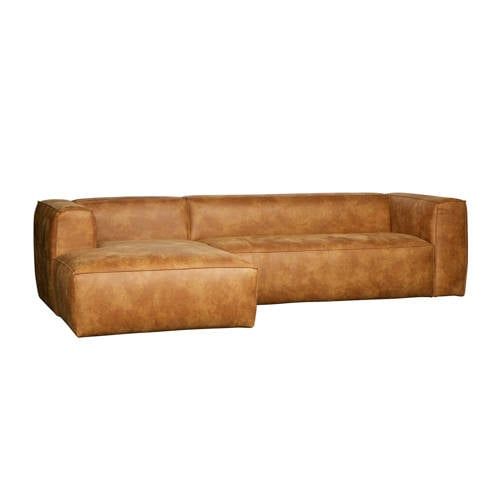 WOOOD Bean Corner Sofa Left - Recycled Leather - Cognac - 305x175x73 cm