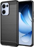 Techsuit Hoesje geschikt voor Oppo Reno13 - Carbon Silicone Back Cover - Zwart