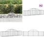 vidaXL Gabions - 2 pièces - voûté - 200x50x40/60 cm - fer galvanisé
