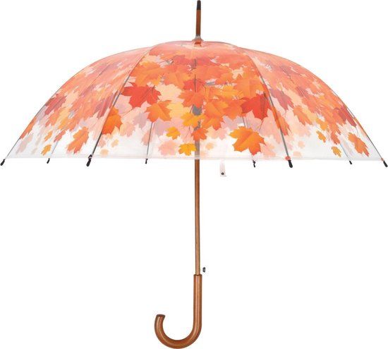 Transparante paraplu boomkroon herfst - Unisex - Rond - Ø 94.5 cm - Oranje