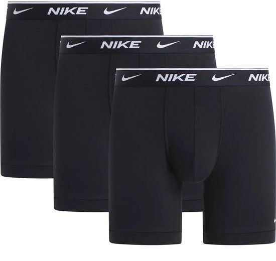 Nike Essential Cotton Stretch Boxer Brief Boxershort - Verpakking 3 stuks Heren-zwart, zwart, Maat S