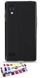 Ultraplatte MUZZANO Ultraplatte zachte beschermhoes LG L9 [Le Glossy Hybrid] [Zwart] + Pen en Microvezeldoek MUZZANO® GRATIS