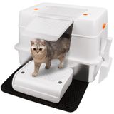 Merkloos Kattenbak XXL Roestvrij staal 60 x 40 x 39 cm Met deksel