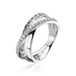 ZINZI zilveren cross-over ring gourmet wit ZIR1360