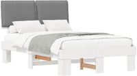 vidaXL Bedframe met Gevoerde Hoofdbord Lichtgrijs 120 x 200 cm
