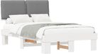 vidaXL Bedframe met Gevoerde Hoofdbord Lichtgrijs 120 x 200 cm