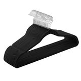 Songmics Set van 20 fluwelen hangers, 41,5 cm breed, ruimtebesparend, hoge belastbaarheid, met 360° draaibare haken, voor jassen, overhemden, pakken, zilver en zwart, CRF026B20
