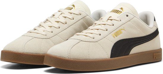 PUMA Club II Unisex Sneakers - Alpine Snow-PUMA Black-PUMA Gold - Size 45