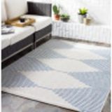 Surya Sevilla Outdoortapijt, weerbestendig, binnen en buiten, tapijt voor het balkon, terras, tuin, outdoor, tapijt, boho, tapijt voor buiten, onderhoudsvriendelijk balkon, tapijt, 130 x 180 cm, blauw
