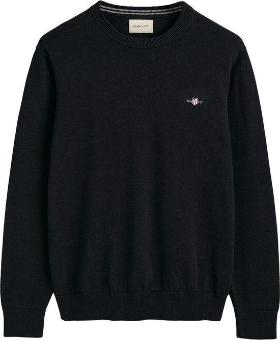 GANT CLASSIC COTTON C-NECK Gebreide trui - Zwart - XXL - Heren