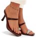 BOTO sandales à talon haut pour femme, avec détails décoratifs, couleur marron chocolat, taille 38