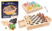 MGM GAMES - 3 Spellen In 1 Dammen, Schaken en Ganzenbord - Bordspel - 140713-2 tot 6 spelers - Familie - Kinder Speelgoed - Cadeau - 30 cm x 30 cm - Vanaf 6 jaar