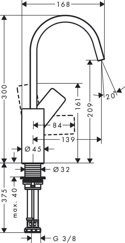 Hansgrohe Vivenis - Wastafelmengkraan 210 met Draaibare Uitloop - Chroom