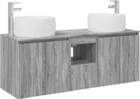 vidaXL Badkamerkastenset 3 st Grijs Sonoma 49,5 x 44,5 x 66 cm