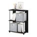 Furinno Eenvoudig ontwerp 3-laags boekenkast/boekenplank/displayrek met roestvrijstalen buizen, ontworpen hout, americano, 60,2 (B) x 37,1 (D) x 58,9 (H) cm