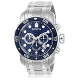 Invicta Pro Diver - Automatisch herenhorloge van roestvrij staal - 48 mm, Zilver/Blauw
