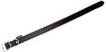 Heim 3768308 lederen halsband "Tredi" met moderne reliëf littekens, 20 mm breed, 30 cm lang, zwart met cognac-gekleurde voering