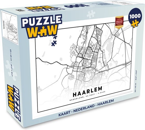 MuchoWow Puzzel Kaart - Nederland - Haarlem - Legpuzzel - Puzzel 1000 stukjes volwassenen