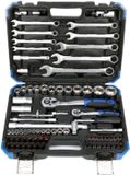 Merkloos / Sans marque Wan GmbH Gereedschapskist Set - Handgereedschap Assortiment - Klusjes Thuis - 82 Delig Chroom Vanadium - 43x33x12 cm - Zwart