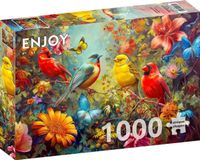 Enjoy Puzzle legpuzzel vogels en vlinders 1000 stukjes kleurrijk.