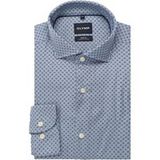 OLYMP Level Five smart business Body Fit Overhemd rook blauw, Bedrukt