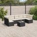 Maison Exclusive - Ensemble de jardin, 8 pièces, avec coussins, noir, en polyrotin