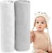 Dreamzie Set van 2 Jersey Katoenen Hoeslakens voor Babybed - 60 x 120 cm - Wit en Grijs
