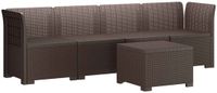 vidaXL 4-Zits Tuinbank Rieten Look PP Bruin