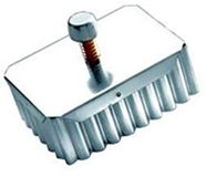 Ibili koekjesvorm rechthoekig/gegolfd 6x4,5 cm van roestvrij staal, zilver