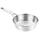 BRA Signature | 20 cm koekenpan van 18/10 roestvrij staal met antiaanbaklaag en drievoudige diffusorbodem, geschikt voor alle soorten fornuizen en inductie