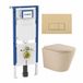 Geberit QeramiQ Dely Swirl Toiletset - Hangend - Keramiek - 36.3x51.7cm - Mat Beige