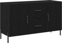 vidaXL Dressoir Zwart Eiken 100 x 36 x 60 cm Bewerkt Hout