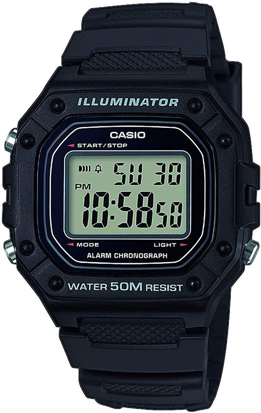 Casio W-218H-1AVEF Collection horloge Heren - Zwart - Kunststof 36x43 mm